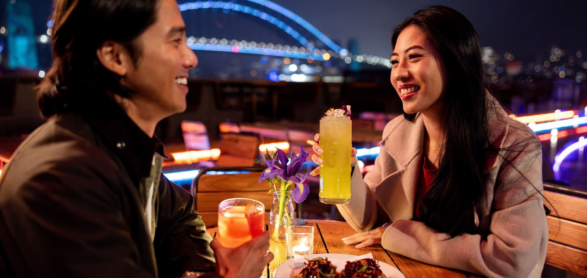 A couple at Opera Bar