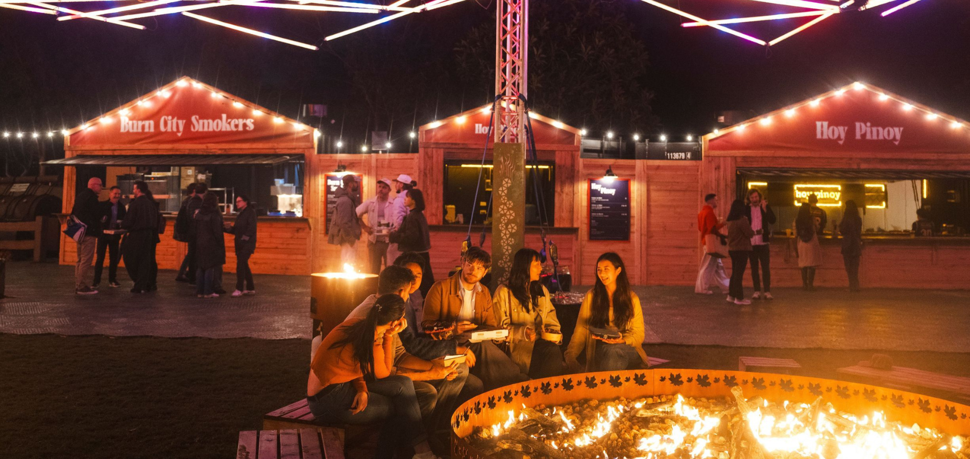 Guests enjoying Vivid Fire Kitchen