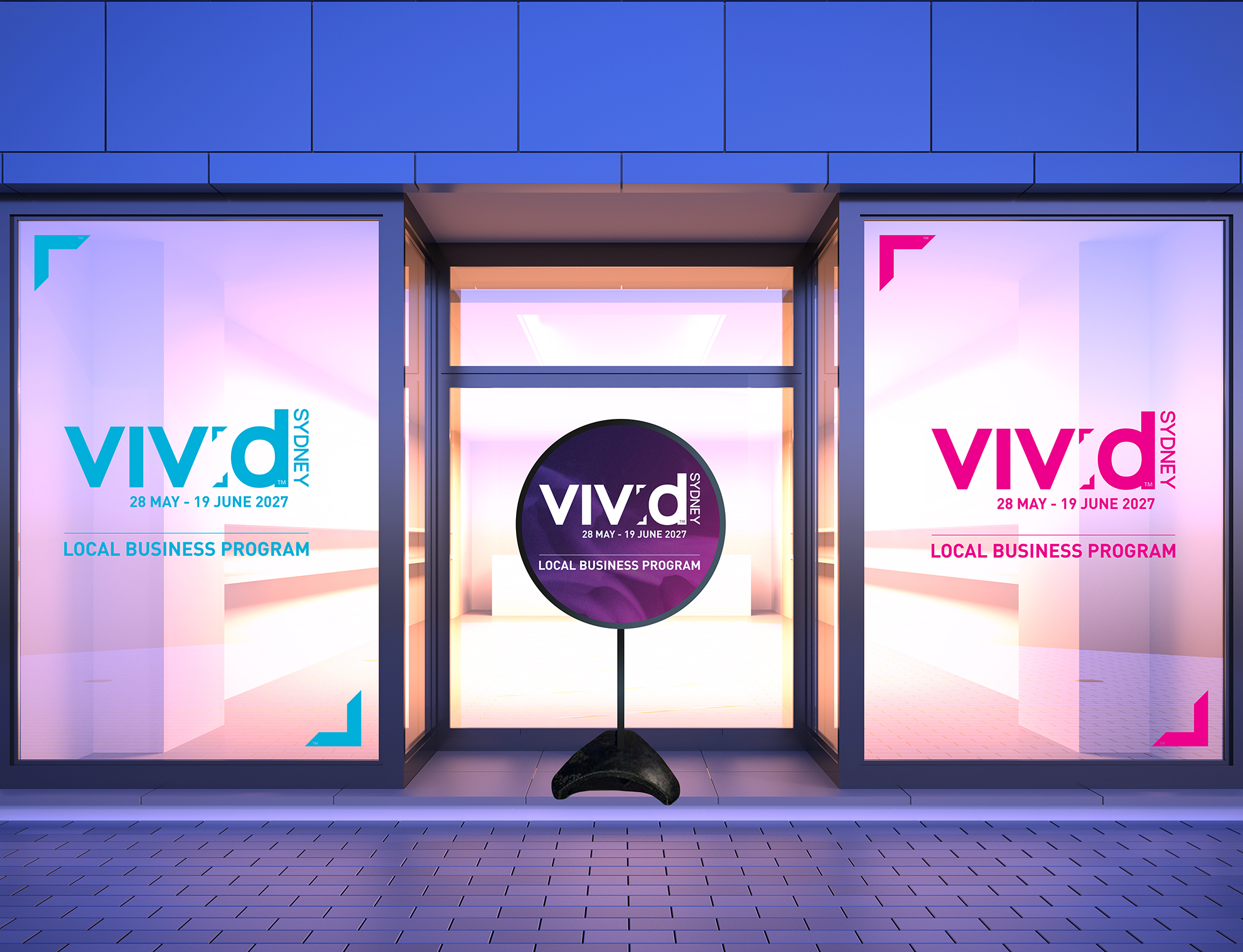 Vivid Sydney Local Business Program Shopfront Mock-Up 2027