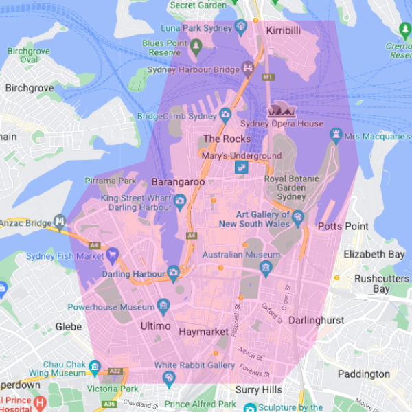 Eligible business boundary map