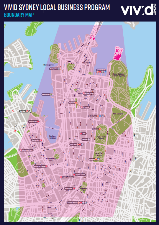 Vivid Sydney Local Business Program Boundary Map