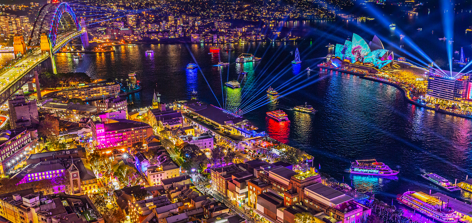 Vivid Sydney from above