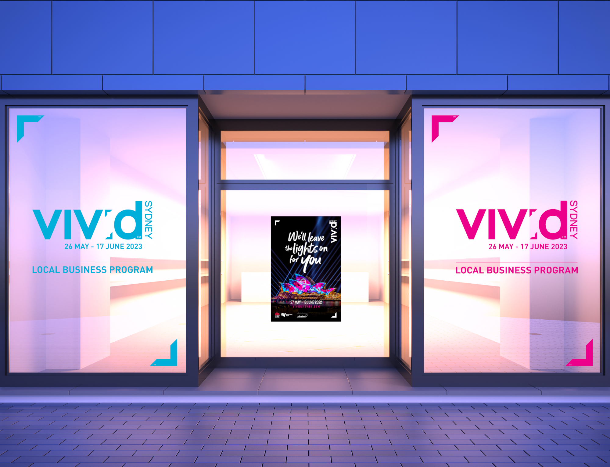 Decals and Posters for the Vivid Local Business Program