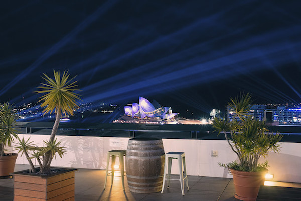 View from YHA Sydney of Vivid Sydney